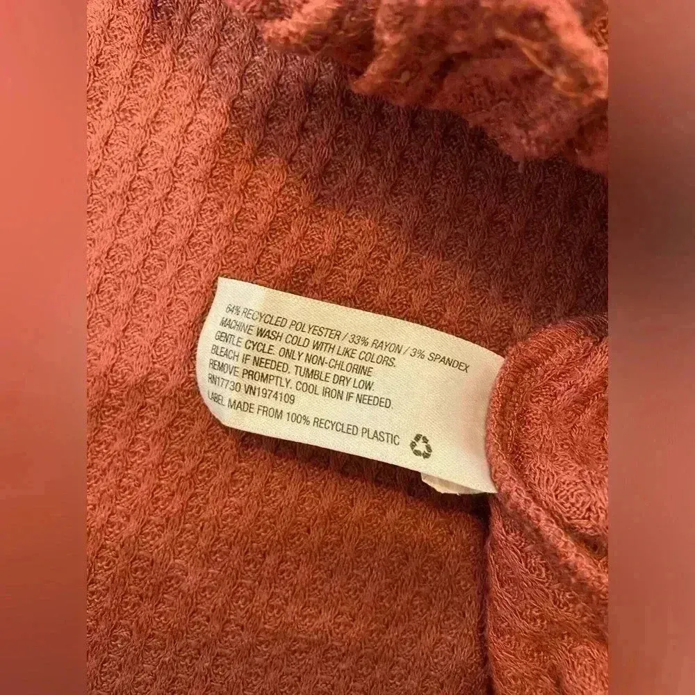 Wild Fable Mauve Pink Button Front Waffle Knit Thermal Cropped Cardigan Size XS - Image 9