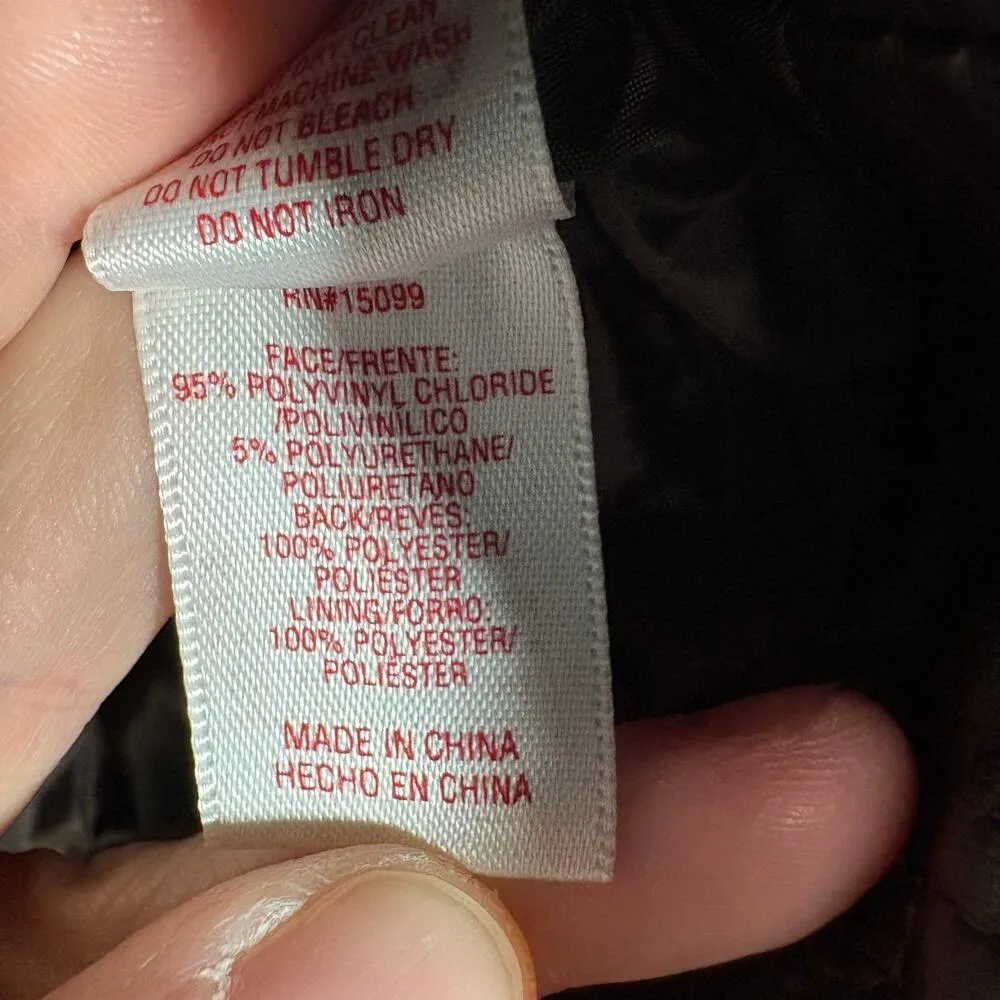 Bongo Brown Vegan Leather Quilted Accent Moto Jacket - Size Small - Junior Biker - Image 7