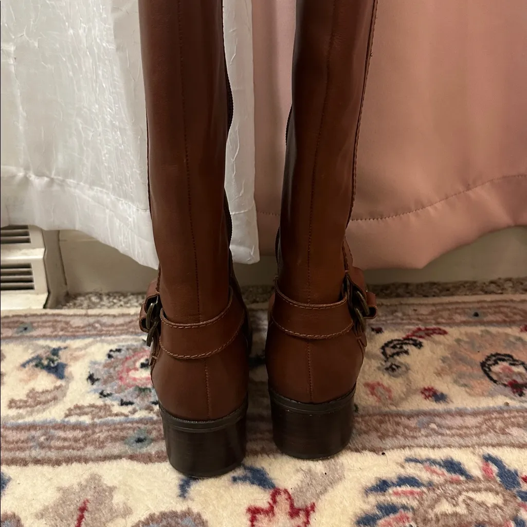 Bandolino chestnut Brown Leather Knee-High Boots Sz 5.5 - Image 4