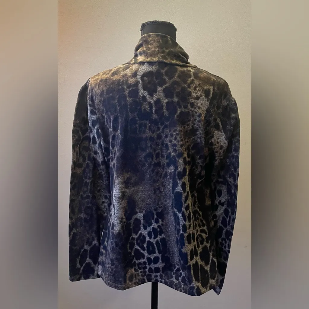 Kim Rogers- Animal Print Long Sleeve Blouse Size M - Image 3