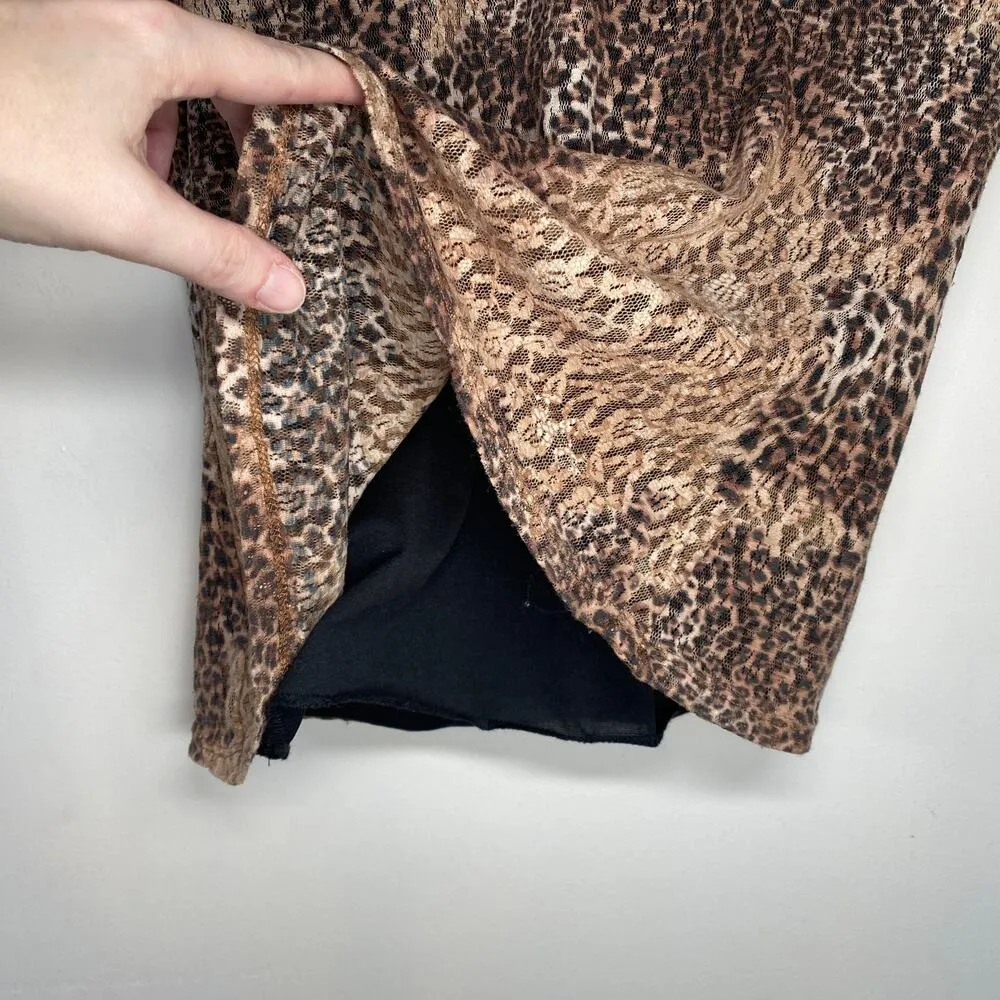 American Vintage Y2K Elementz Animal Print Stretch Rave Going Out Top Clubwear party 2000s 00s M - Image 4