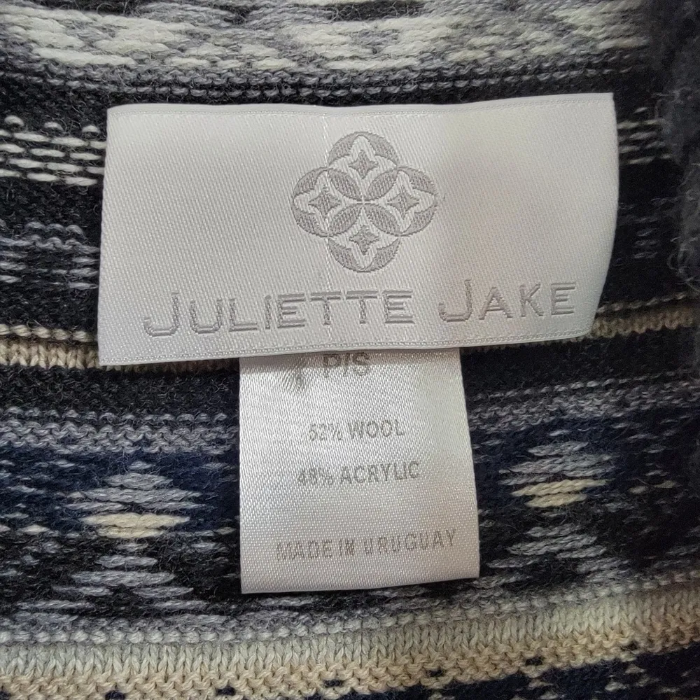Juliette Jake Wool Blend Waterfall Open Heavy Cardigan Sweater Womens Size Small Black - Image 12