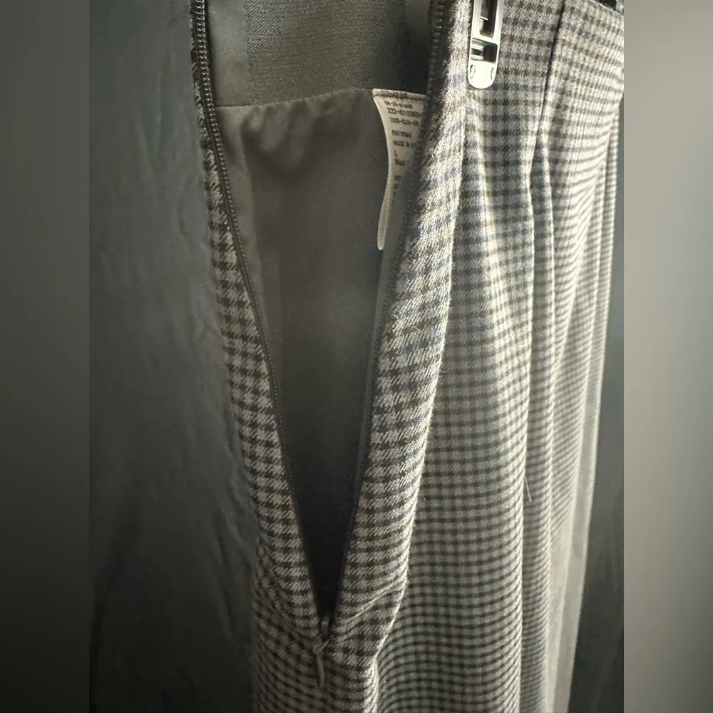 Uniqlo Plaid Checked Blue Grey Pencil A Line Skirt Winter Size Large - Image 4