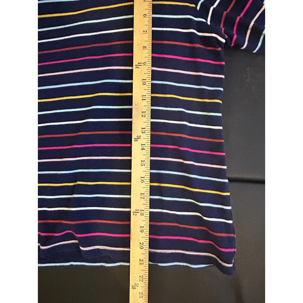 Kim Rogers Striped Multicolor Rainbow Preppy Scoop Neck Blouse Size Medium - Image 6