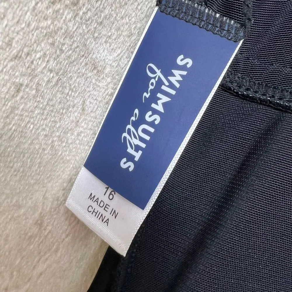 Swimsuits For All Fringe Bandeau One Piece Black Size 16 - Image 6