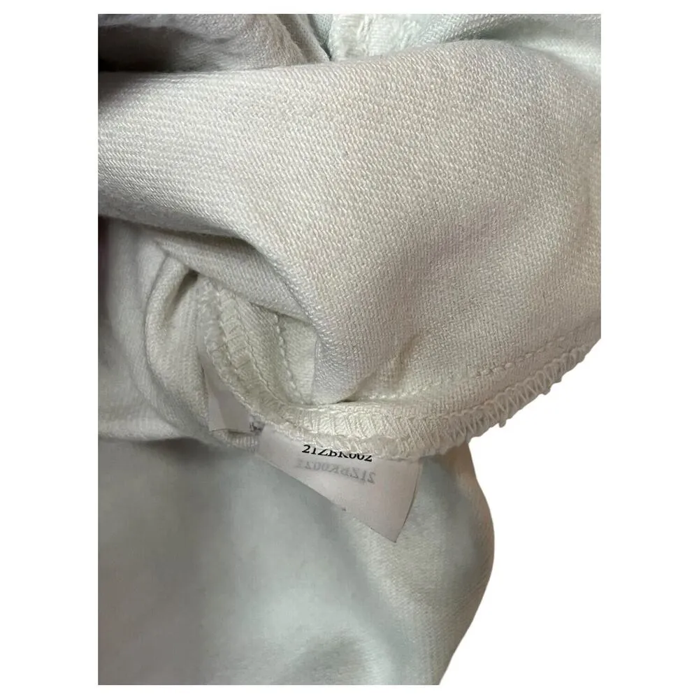 Zara Jacket Womens S Pastel Tie Dye Cropped Dolman Frayed Hem Pockets White - Image 5