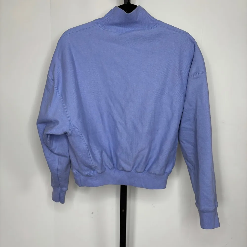 Champion Reverse Weave Oversized Sweatshirt Womens XS Periwinkle Crop Athleisure - Image 3