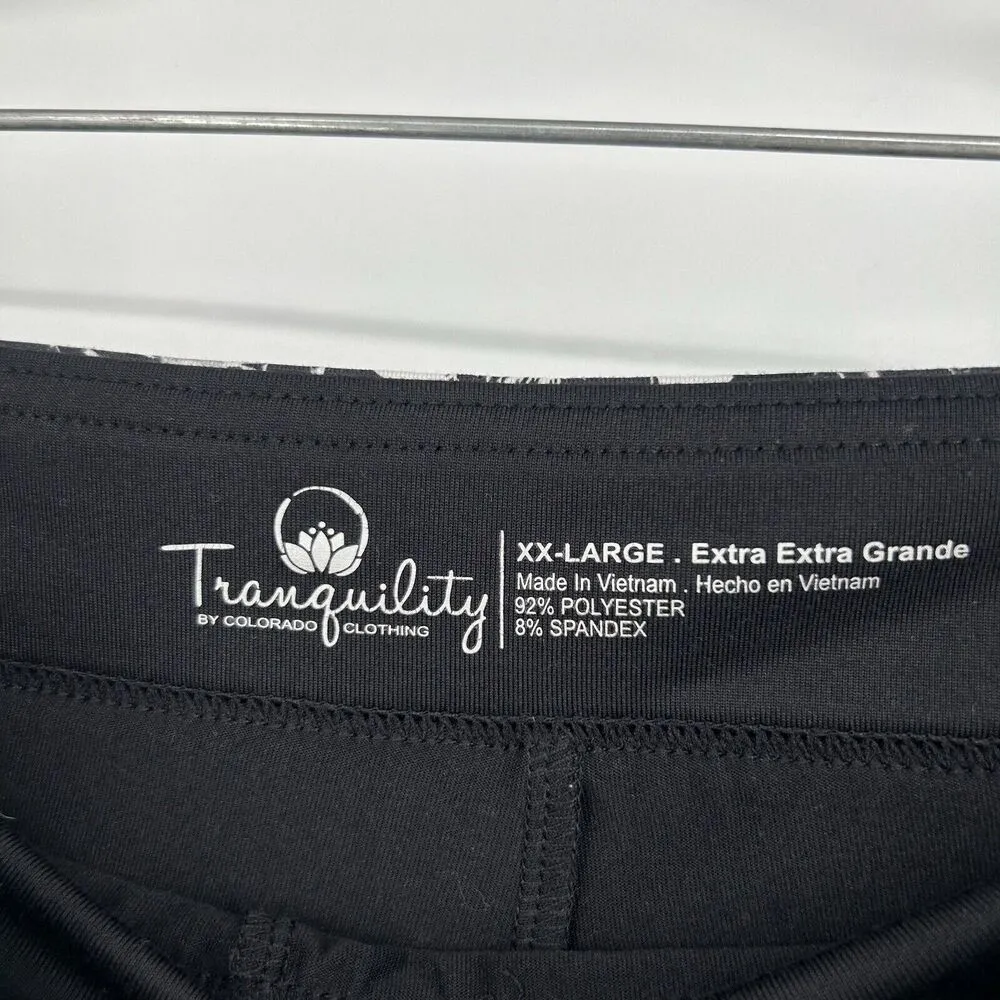 Tranquility by Colorado Clothing Skort Ditzy Floral Black White Pull On Size XXL - Image 8