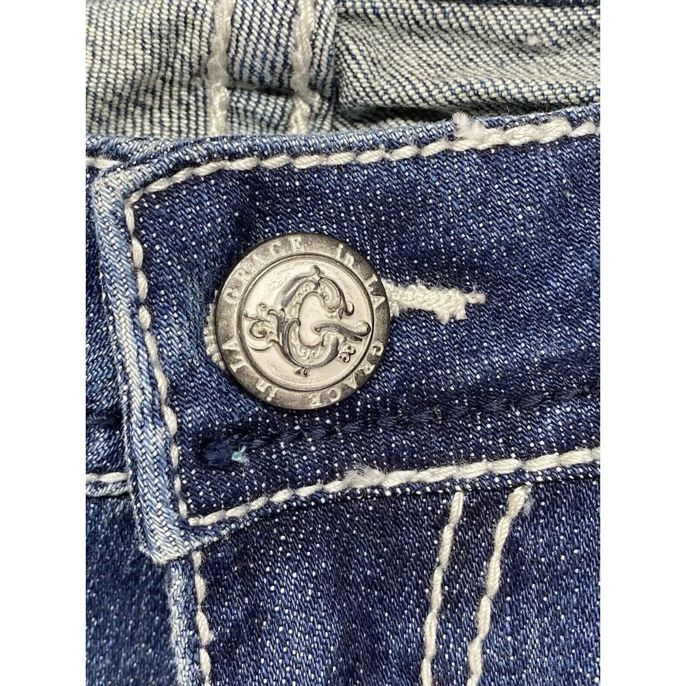 New Grace in LA jeans Womens sz 31 embellished pockets aztec lace denim bootcut - Image 13