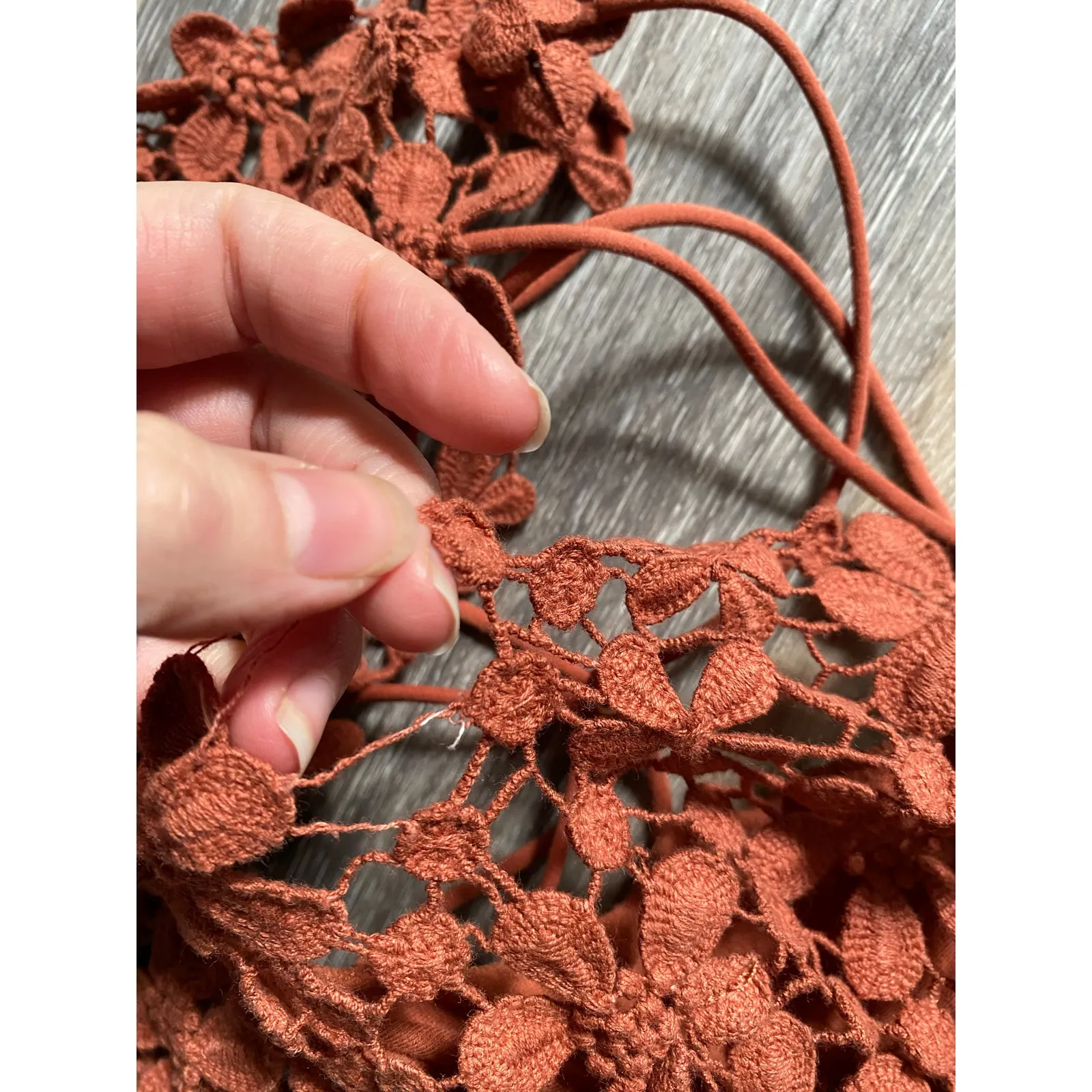 Lace‎ Dainty Floral Orange Bralette Medium Fairy Boho Festival Y2K Strappy Girly - Image 2