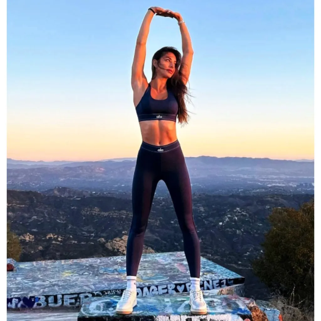 Alo Airlift High-Waist Suit Up Leggings Black Hi-Rise Waisted Tights Striped XS - Image 6