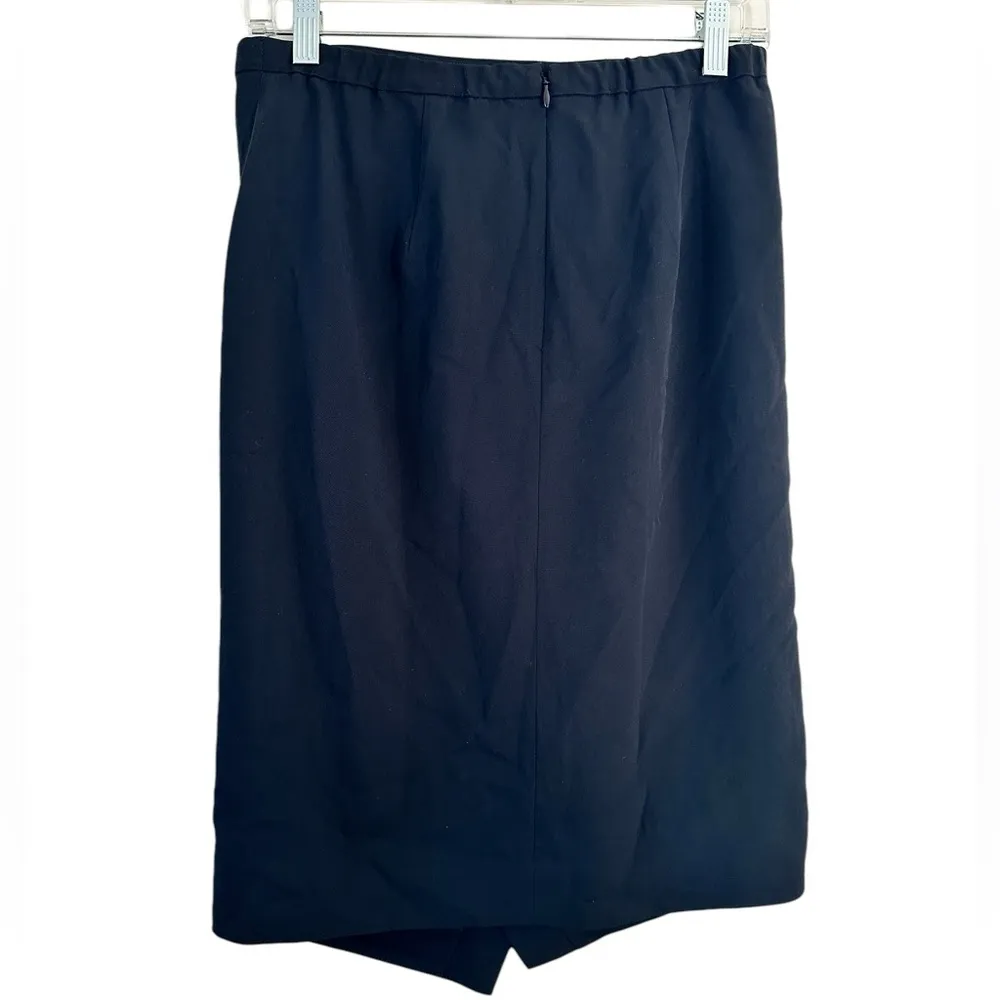 JCREW 365 ASYMMETRICAL BLACK PENCIL JAPANESE CUPRO SKIRT 4 - Image 2