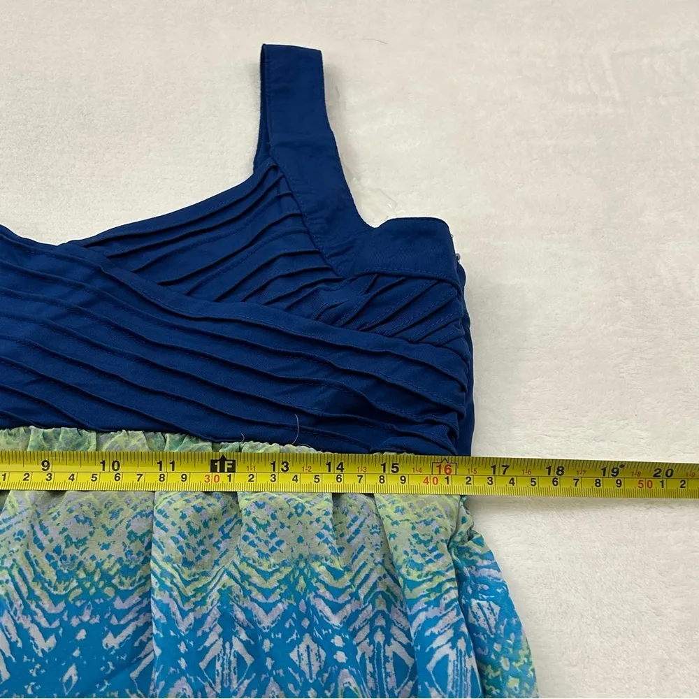 Allison Brittney Navy Multicolored Casual Summer Maxi Dress Women’s Size L - Image 9