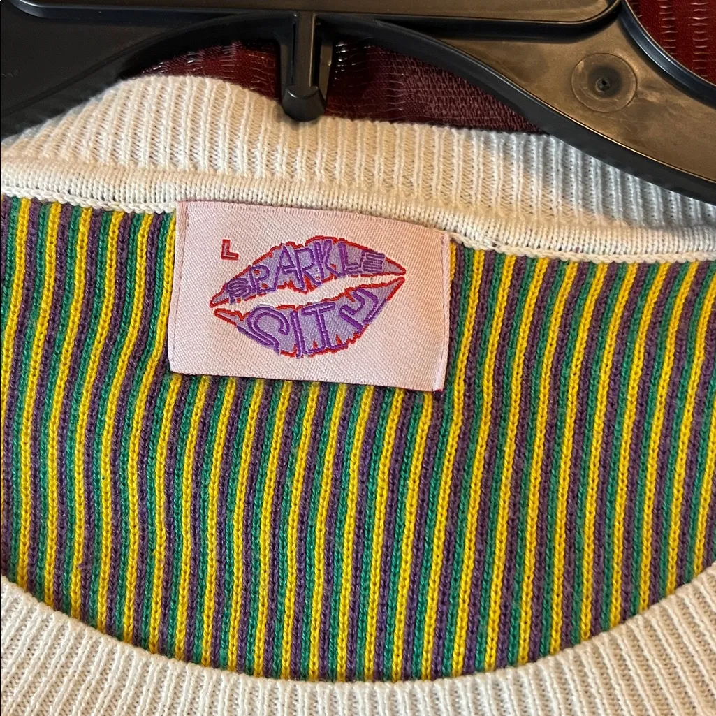 Colorful Striped Sweater White Size L - Image 3