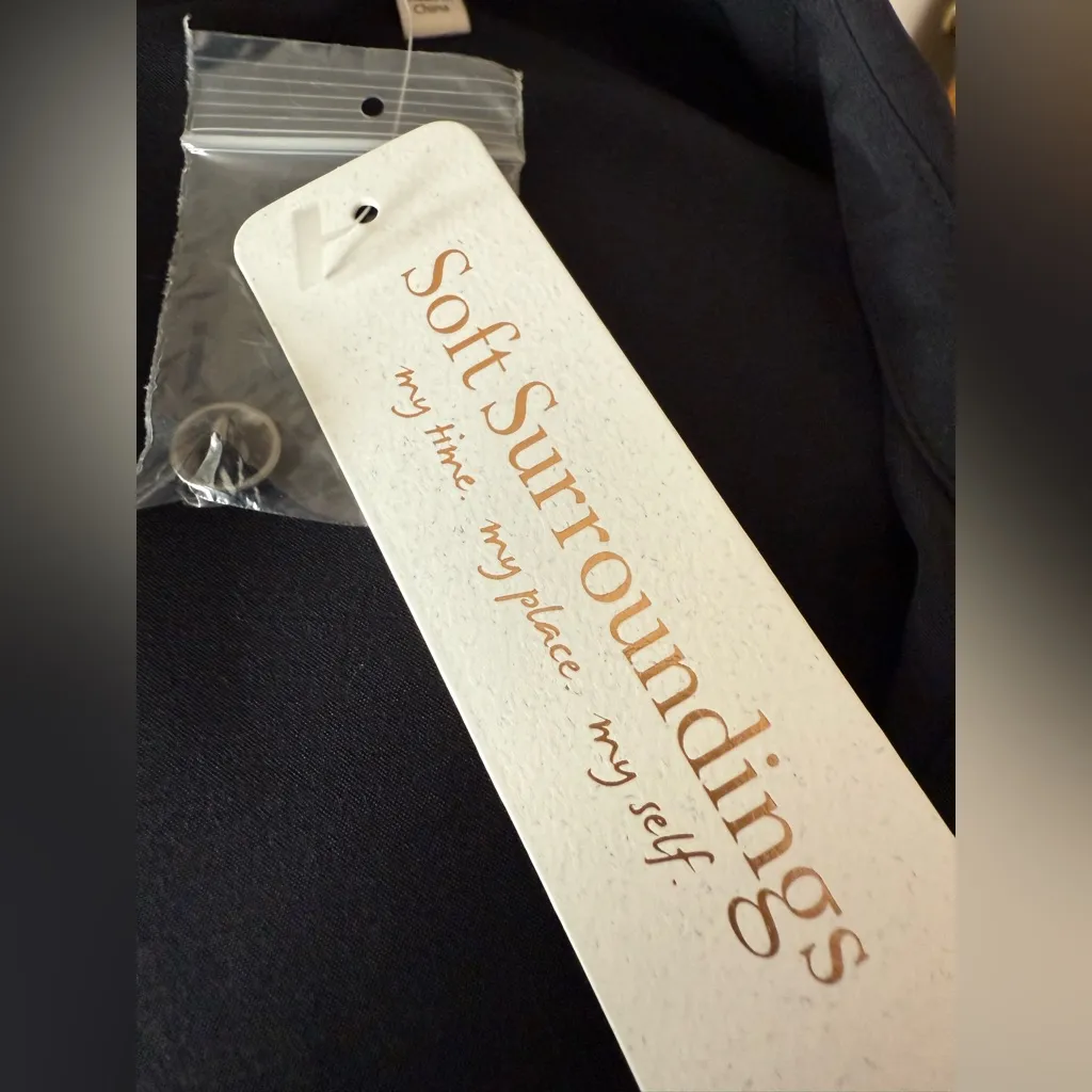 Soft Surroundings Go Lively Shirtdress Dress Black Short Sleeve NWT Medium 10-12 - Image 2