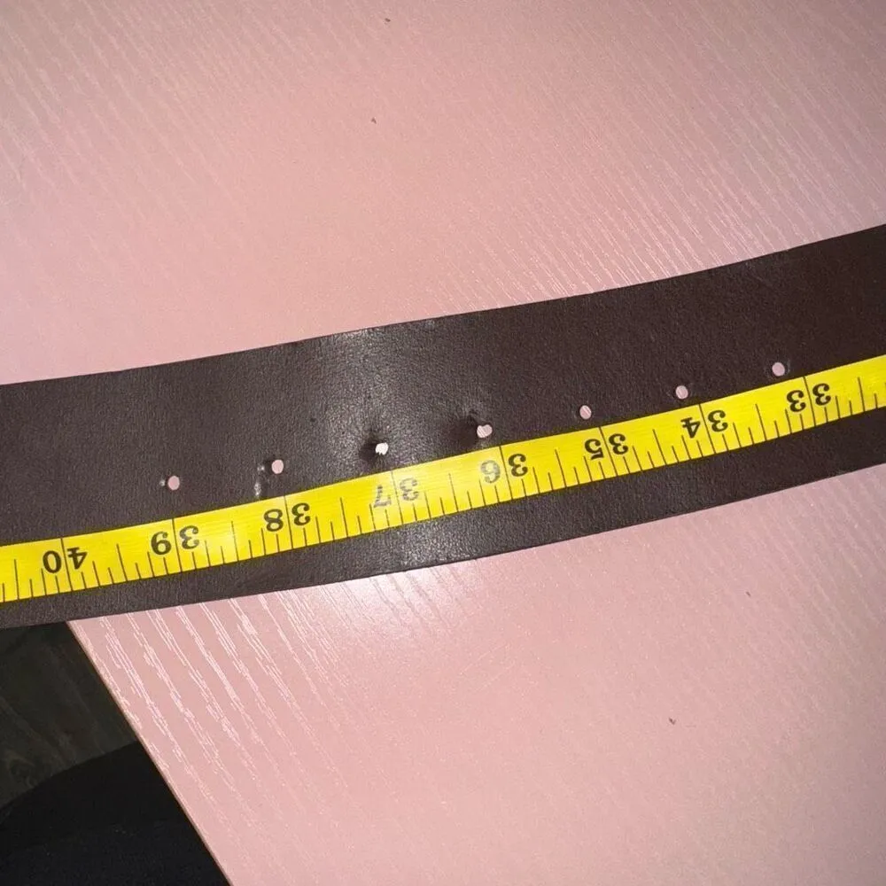 New Look Made in Italy Brown Faux Leather Belt - Image 4