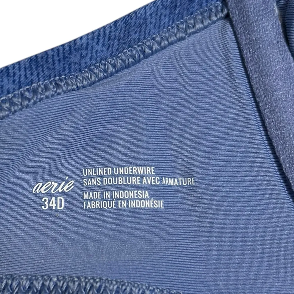 Aerie American Eagle Women’s Unlined‎ Underwire Blue Denim Look Bra 34D - Image 5