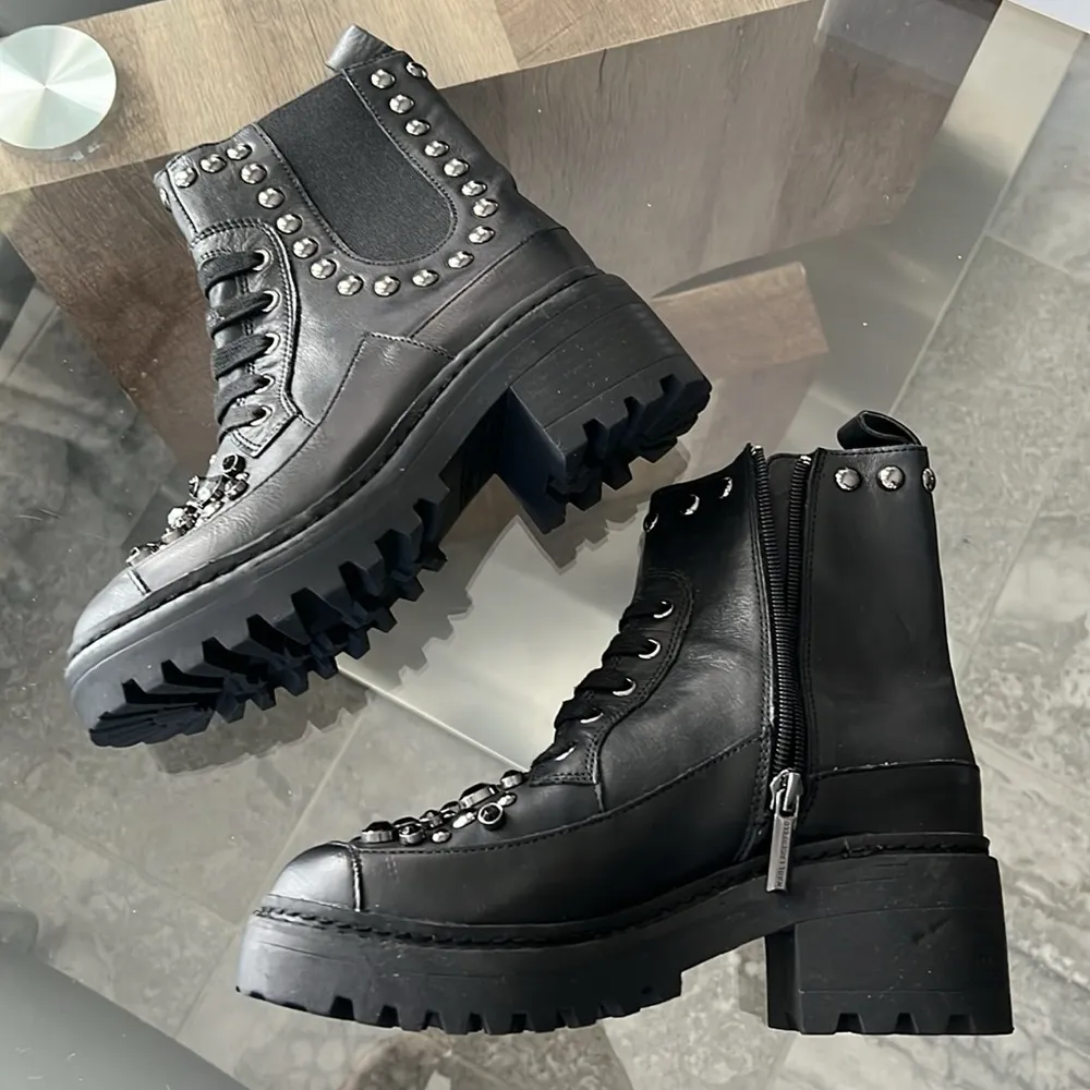 Karl Lagerfeld Breck Embellished Lug Boot, Black Size 35 | US 5 New w/o Box $229 - Image 2