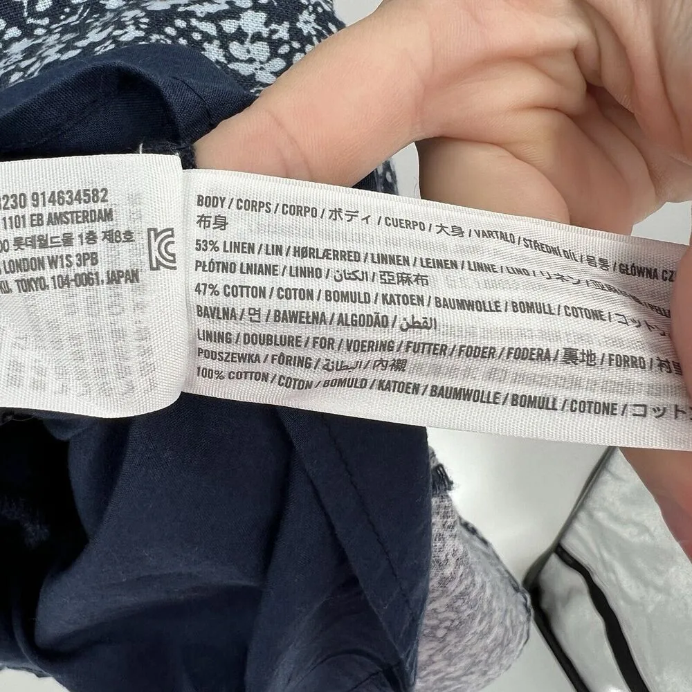 Abercrombie & Fitch Ditzy Floral Puff Strap Baby Doll Dress Blue Size Small Tall - Image 10