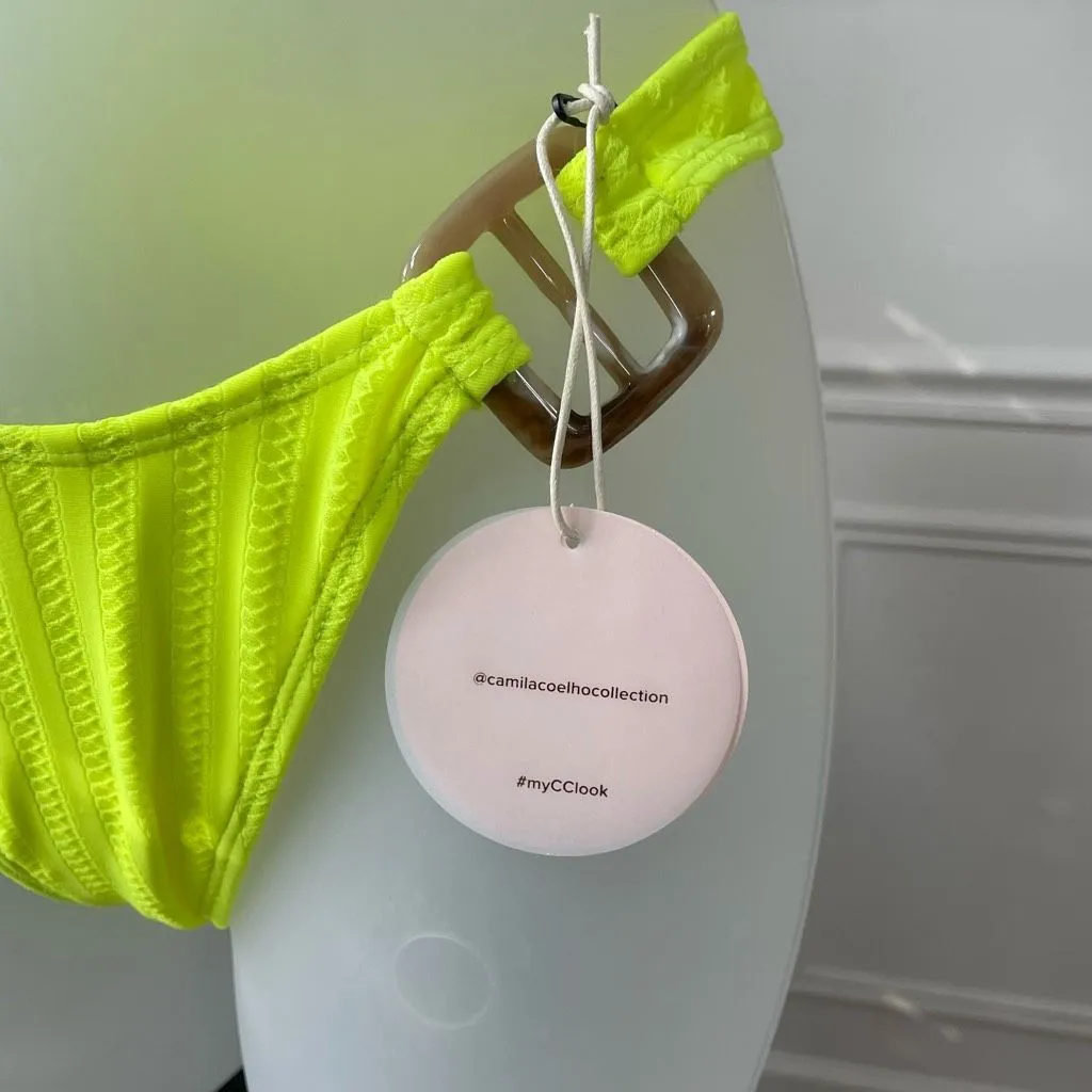 NWT Camila Coelho Sintia Bikini Neon Yellow $166 XS - Image 7