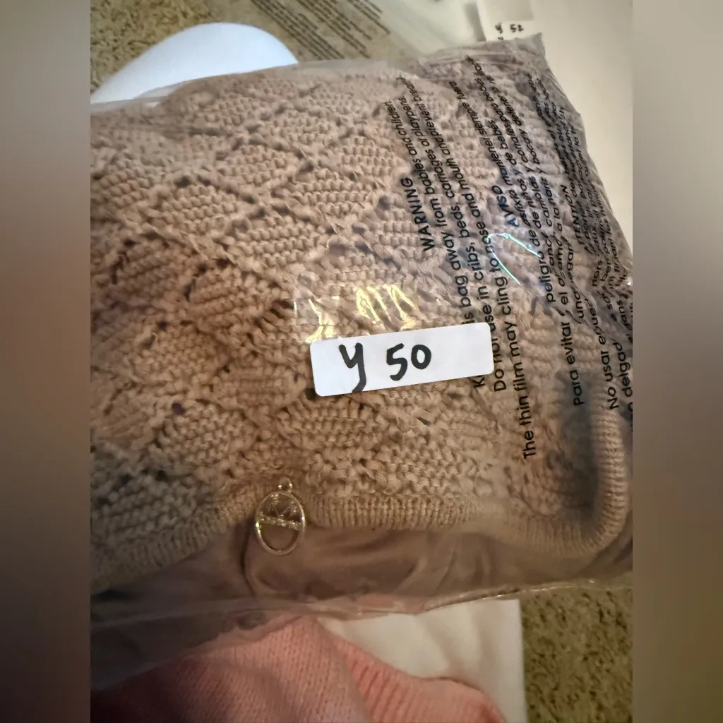 Revolve‎ x Bananahot Diamond Beige Crochet Cutout Dress / Beach Cover Up Small - Image 6