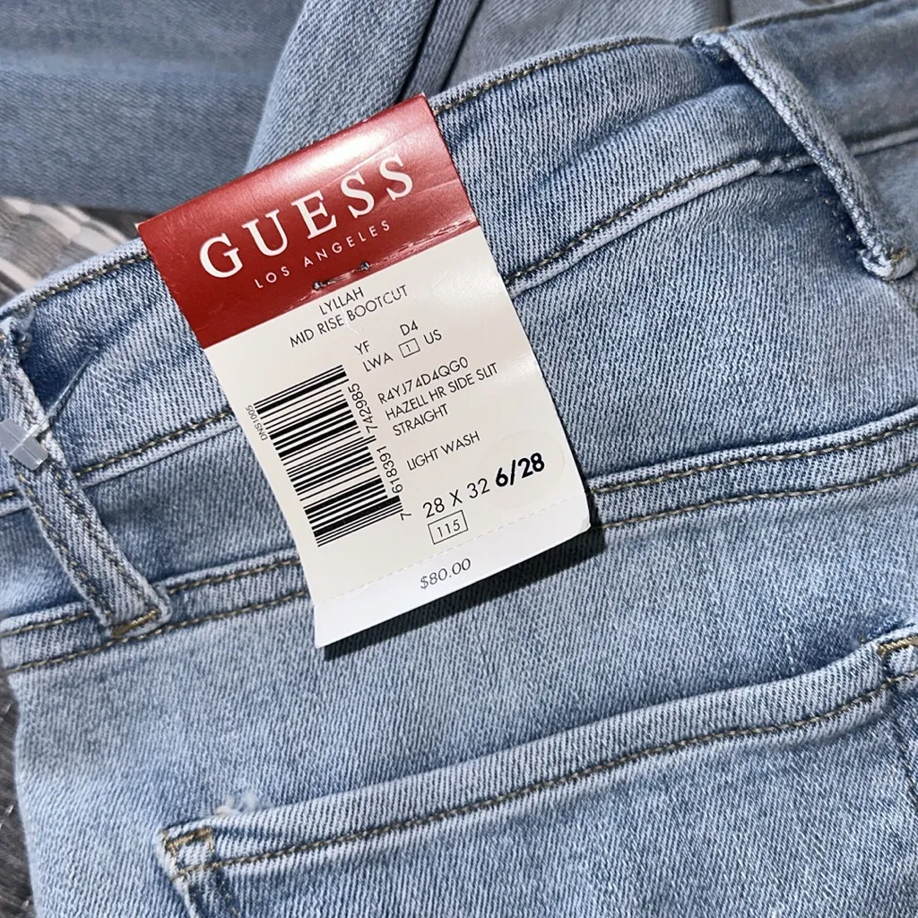 NEW GUESS Eco Lyllah Mid-Rise Bootcut Jeans  6/28 - Image 5