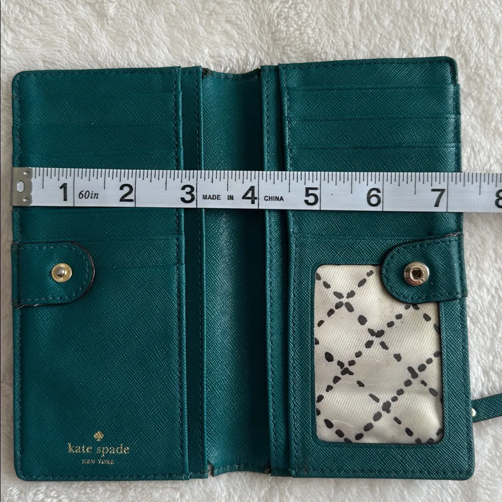 Kate Spade  Blue Green Wallet EUC - Image 7