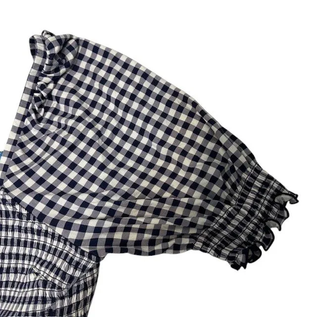Draper James Gingham Dress Smocked Mini‎ Square Neck Short Sleeve Casual Size 2X - Image 8