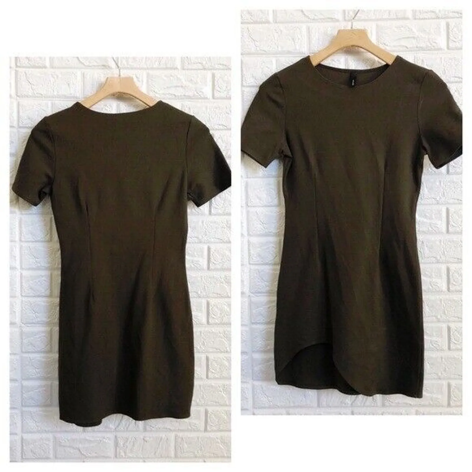 GOJANE moss Green body con asymmetric dress Women’s Size M Medium - Image 2