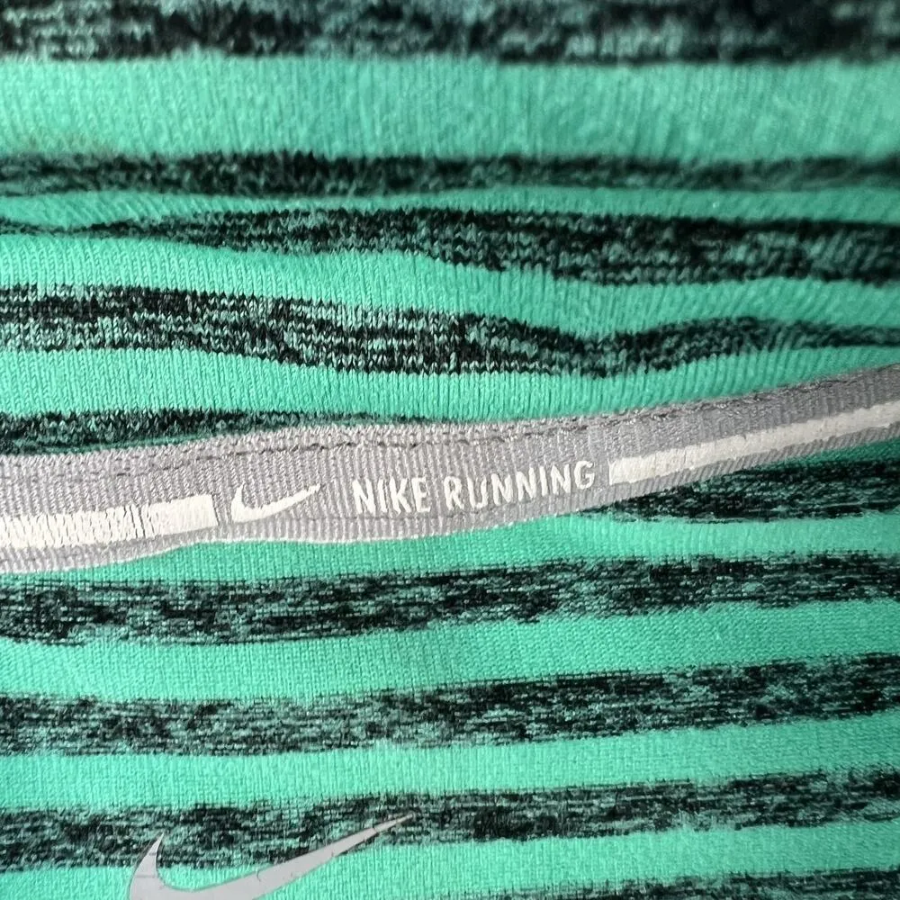 Nike S Small Dri-FIT Element Pullover 1/2 Running Reflective Stripe Black Green - Image 5