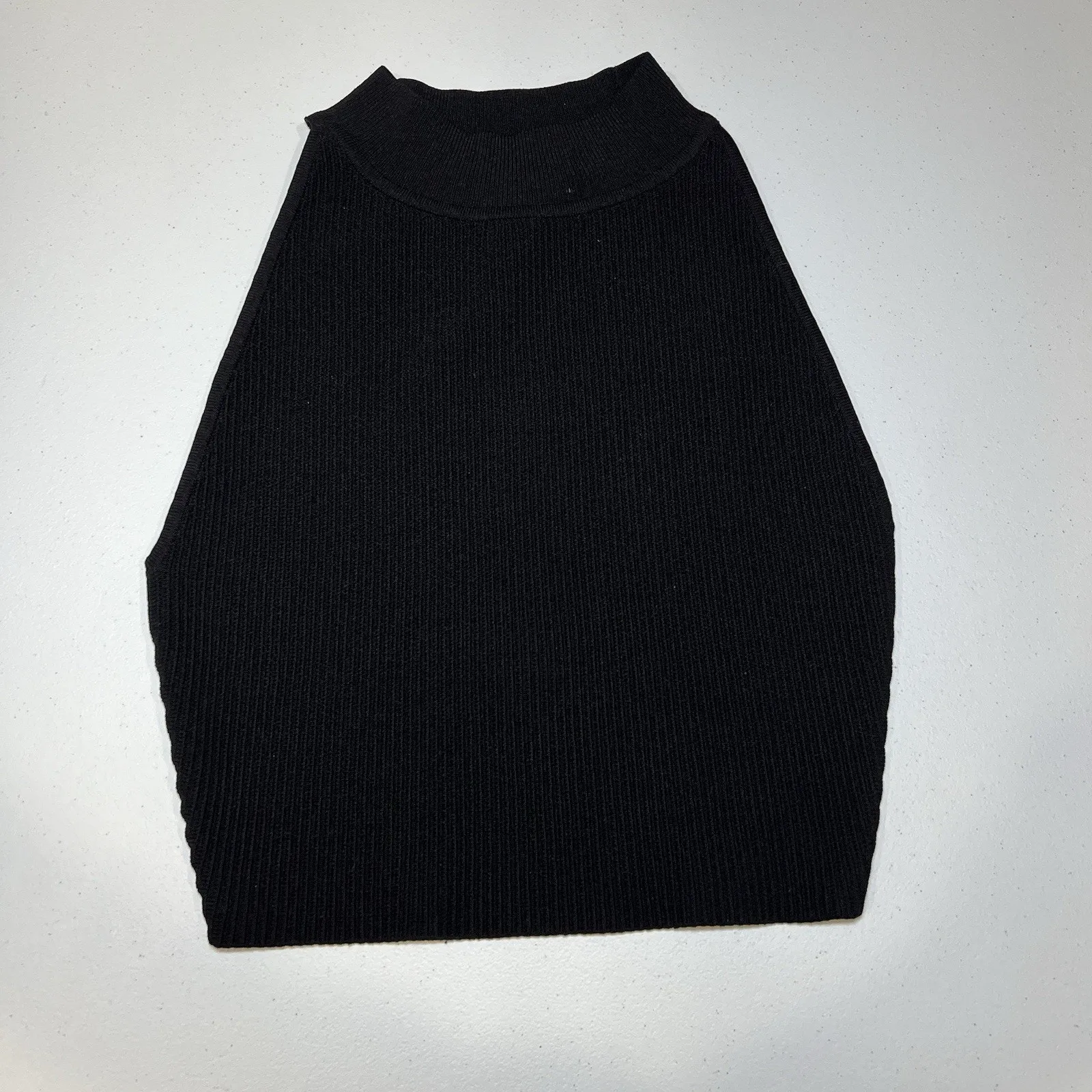 Aritzia Babaton Sculpt Knit Mockneck Ribbed Black Tank Top Women’s Size Small - Image 2
