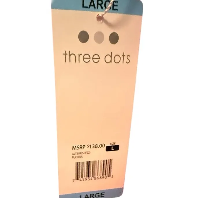 Three Dots Fuschia Cotton Gauze Top nwt - Image 6