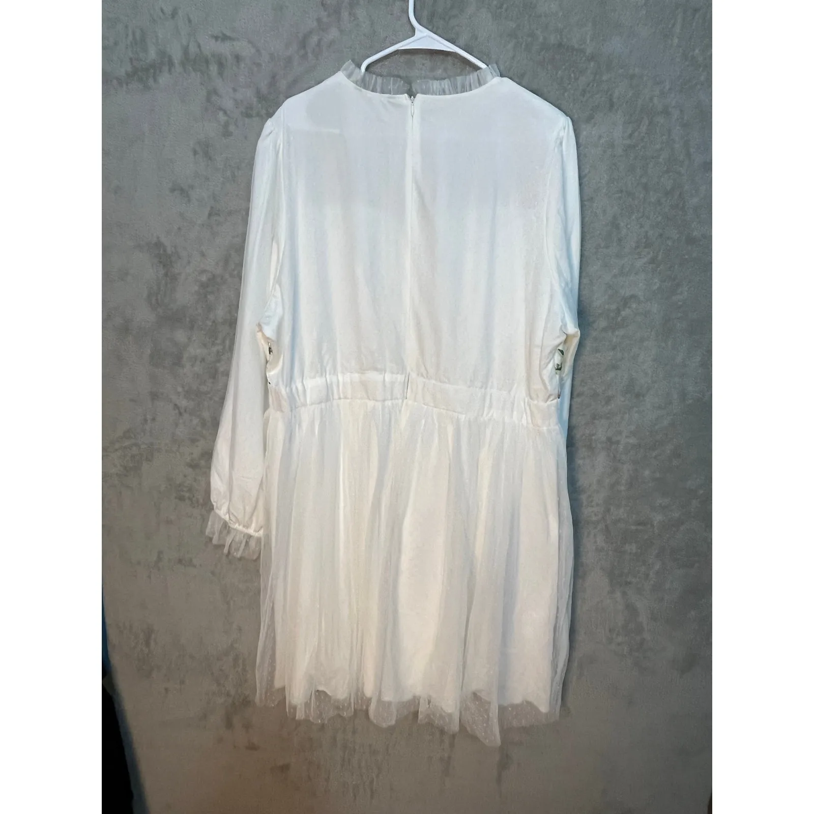 Simple Plus Dress 4X White Tulle Floral Embroidered Coquette Fairy Wedding - Image 5