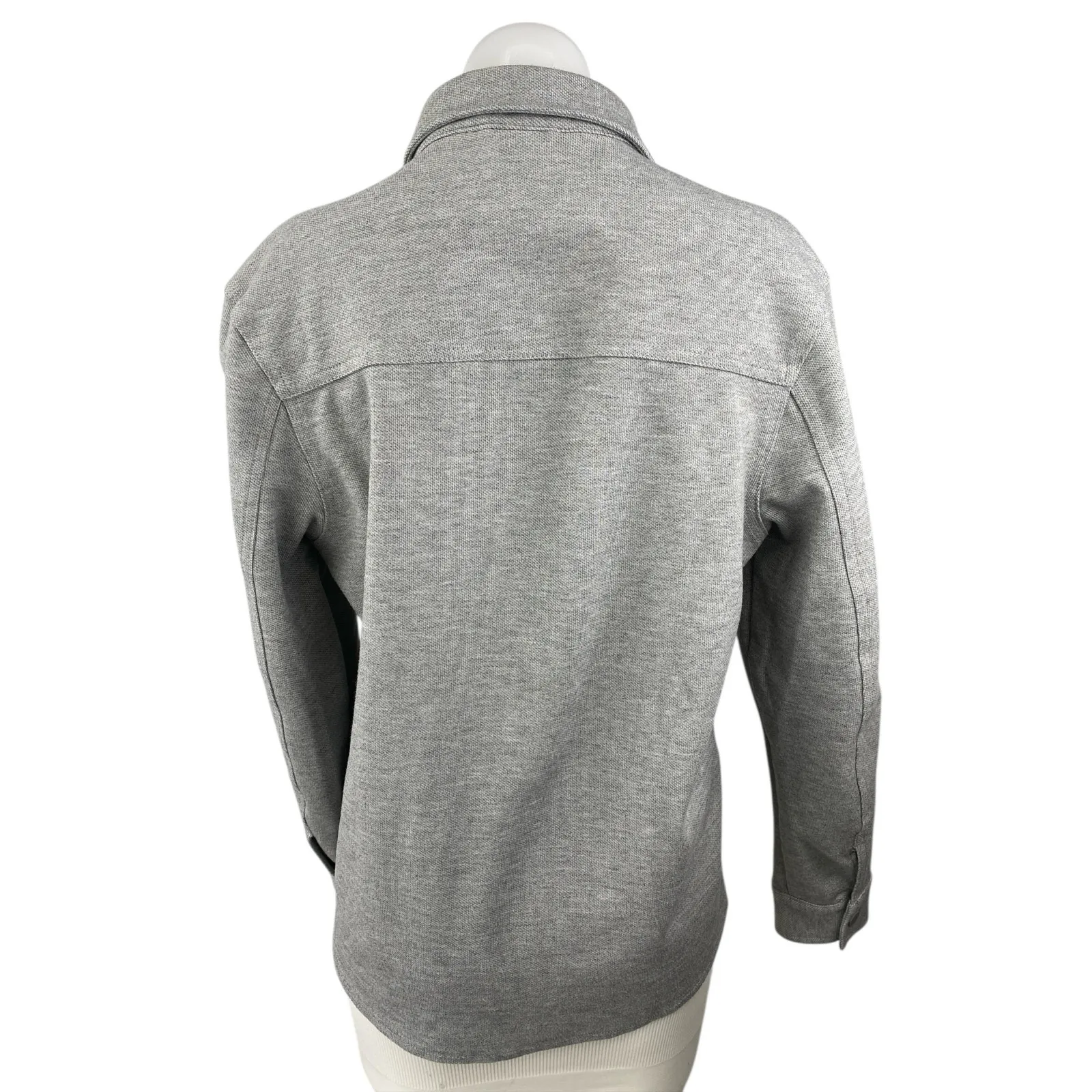 Zara Women's Gray Collared Long Sleeve Pockets Button Down Shirt Coat Jacket S - Image 2