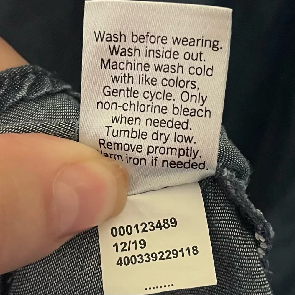 Evri Women’s Plus Chambray Flutter Sleeve Top Blouse Loose Flowy blue Lyocell 2X - Image 6