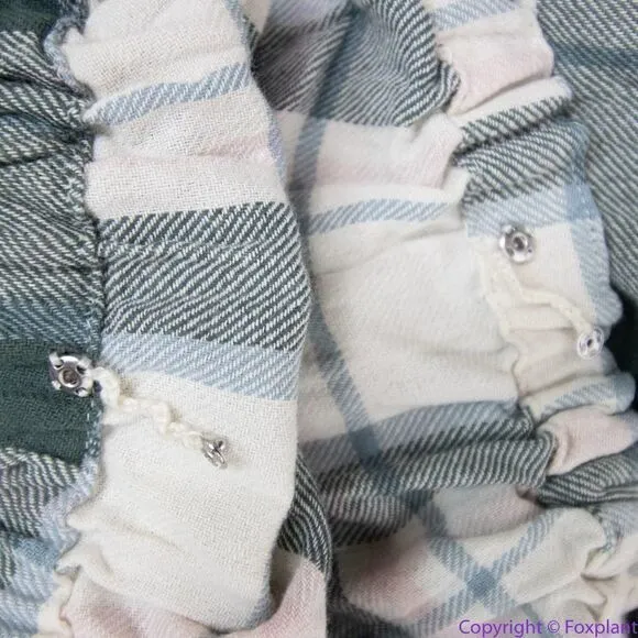 NEW Madewell Lucie Elbow-Sleeve Smocked Mini‎ Dress in Lebaum Plaid, M - Image 9