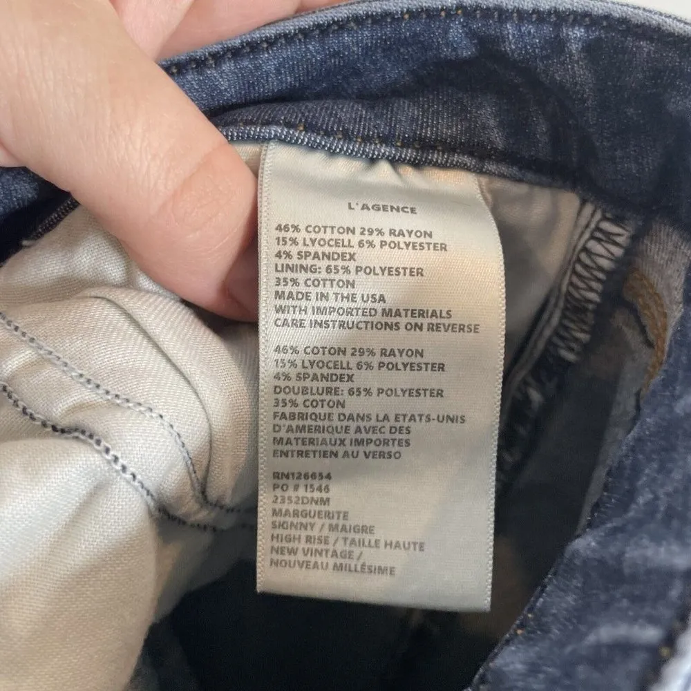 L’agence Marguerite High Rise Skinny Jeans Medium Wash New Vintage Size 25 - Image 12