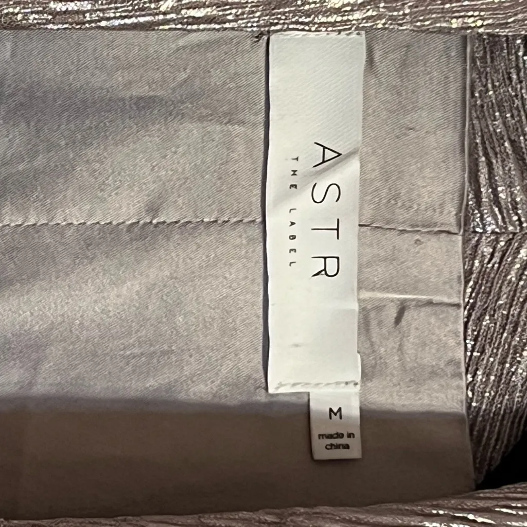 ASTR THE LABEL METALLIC PEWTER BLAZER JACKET SIZE MEDIUM - Image 5