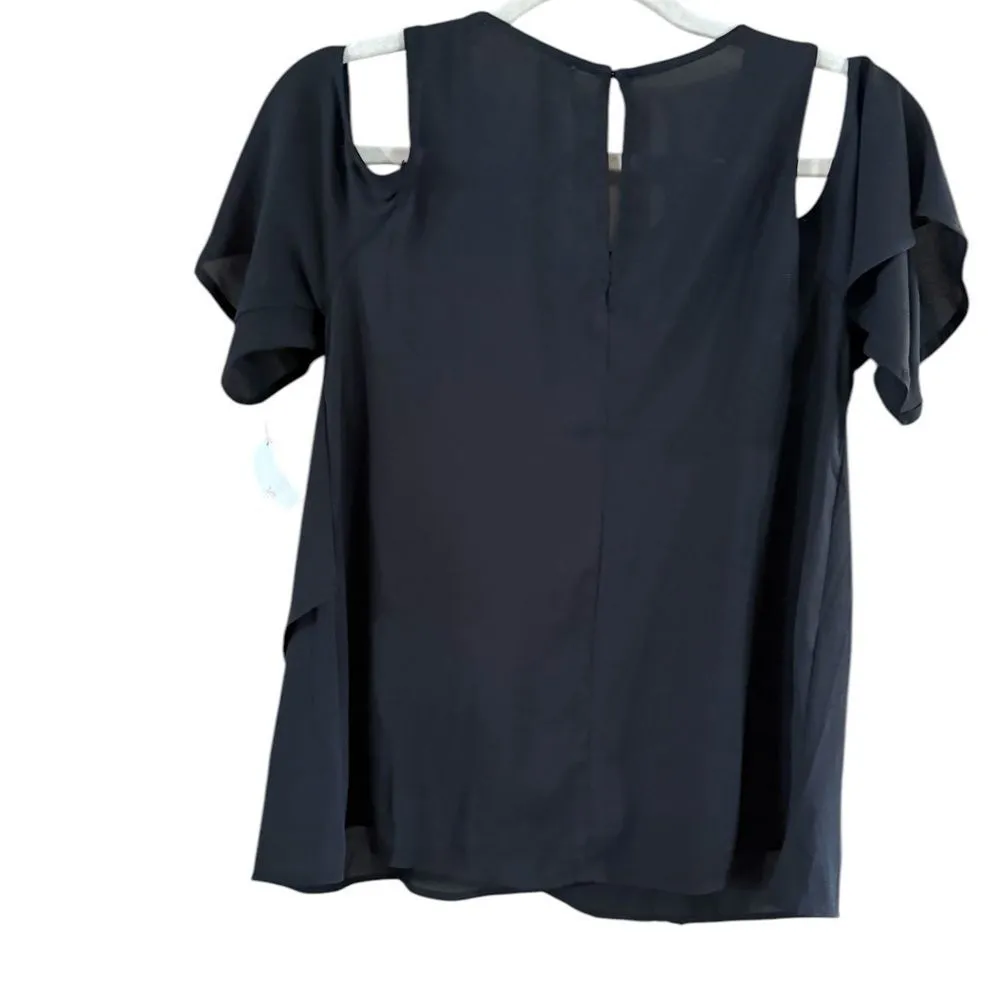 The Impeccable Pig Black Ruffled Cut Out Blouse - Image 3
