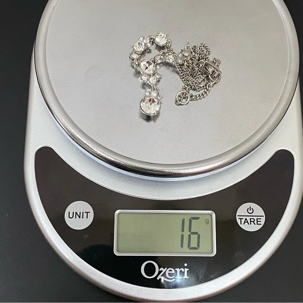 GIVENCHY Signed Silver-tone Clear Rhinestones Crystal Y-Necklace 16g - Image 10