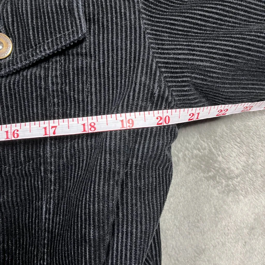 Cotton On Sherpa Lined Corduroy Jacket Size 6 Black Button Front Outerwear - Image 7