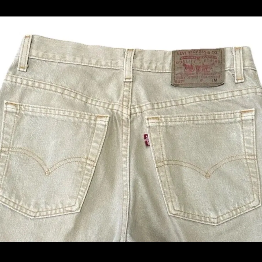 Vintage Levis 517 Jeans Pants Size 9 Jr Sand  Bootcut Slim Fit Mid Rise USA - Image 2