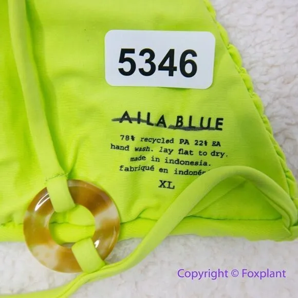 NEW Aila Blue Free People Soraya Bikini Top, lime‎ green, size XL - Image 9