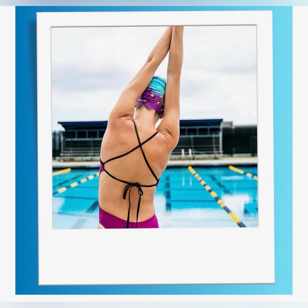 NEW Red Sporti One Piece Swimsuit Athletic Tie Back Competitive Slimming 34 - Image 6