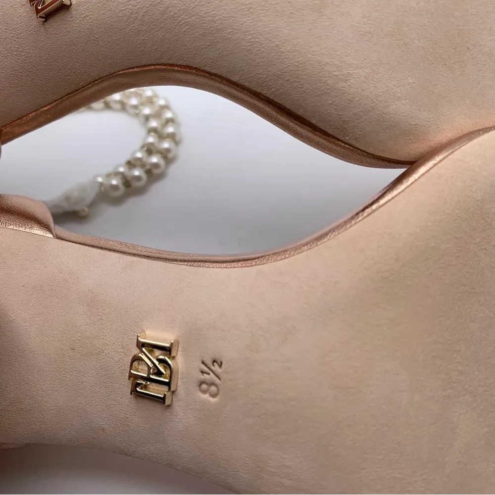 NWB Badgley Mischka Loretta Women's Sandals Color:Champagne heels size 8.5 pearl - Image 13