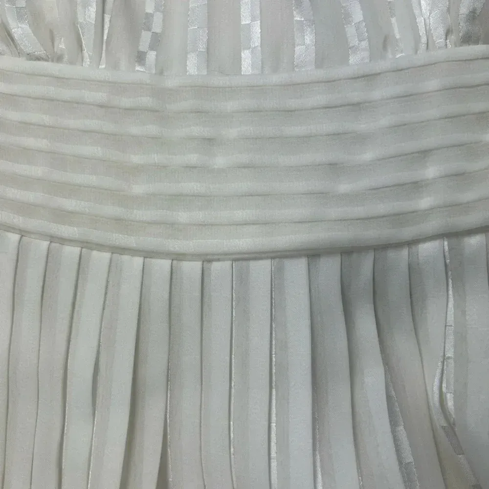 White House Black Market Strapless Pleated Bustier Dress Ivory White 4 - Image 3