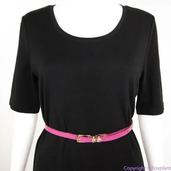 Isaac Mizrahi Live 100% cotton black short‎ sleeves scoop neck dress, S - Image 4