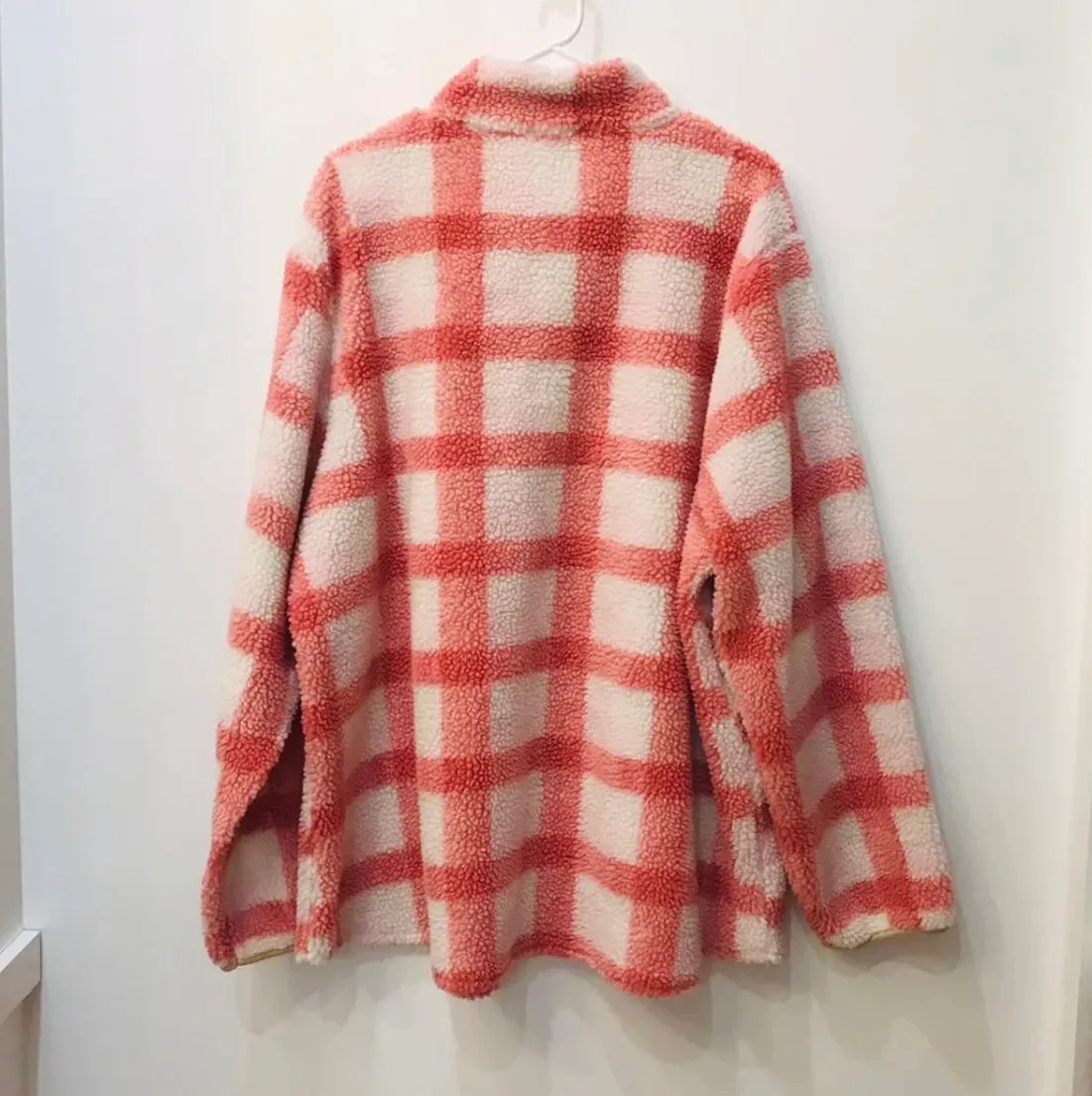 Plus Size Gingham Boutique Sherpa jacket sz 2X White - Image 4