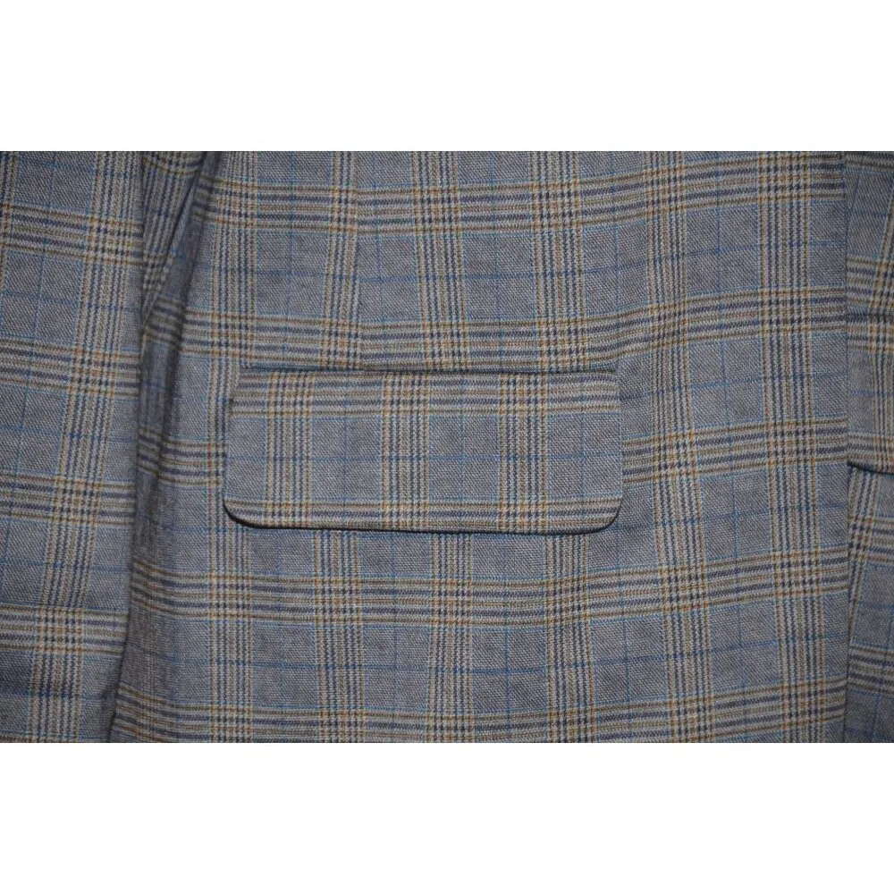 NWT Liverpool Boyfriend Blazer Womens 2X Blue Khaki Plaid Jacket Academia Preppy - Image 4