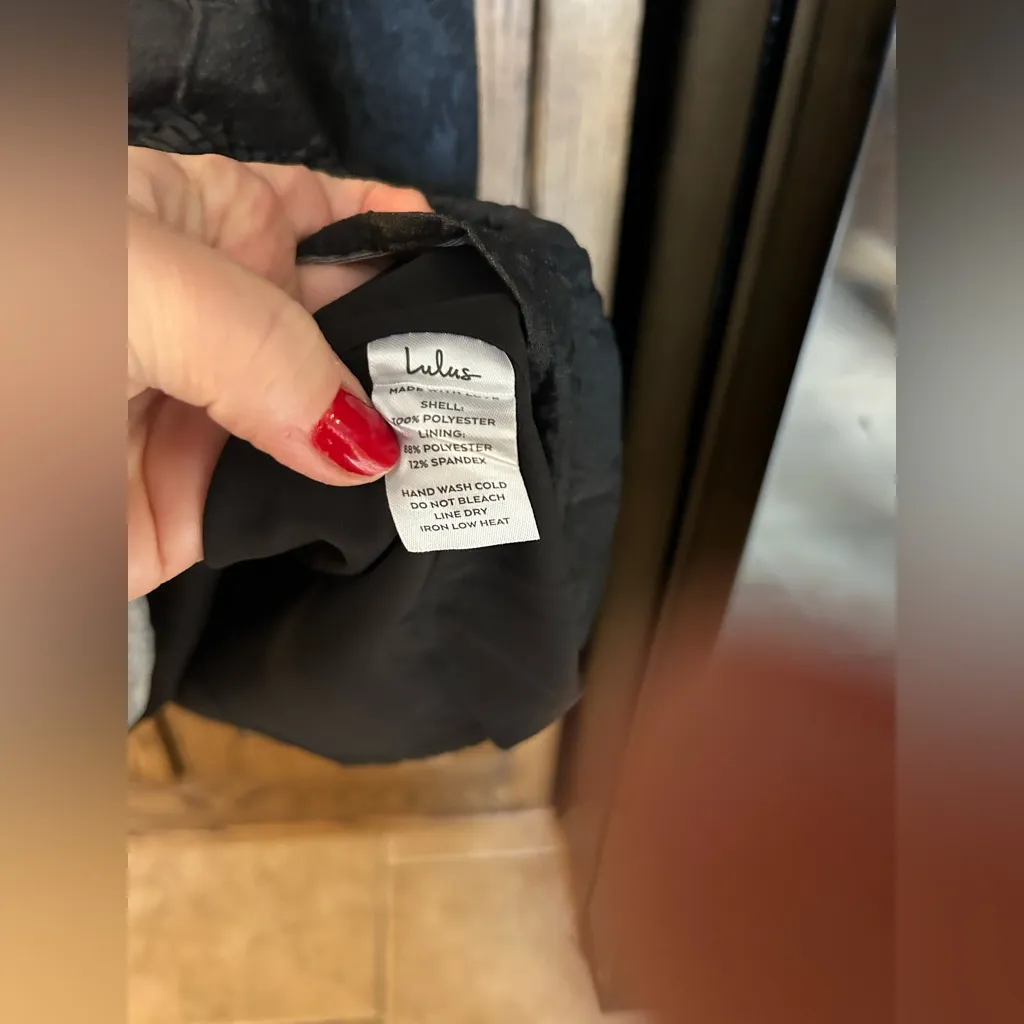 Lulus Adorable Mood Black Floral Jacquard Puff Sleeve Babydoll Midi Dress Small‎ - Image 11